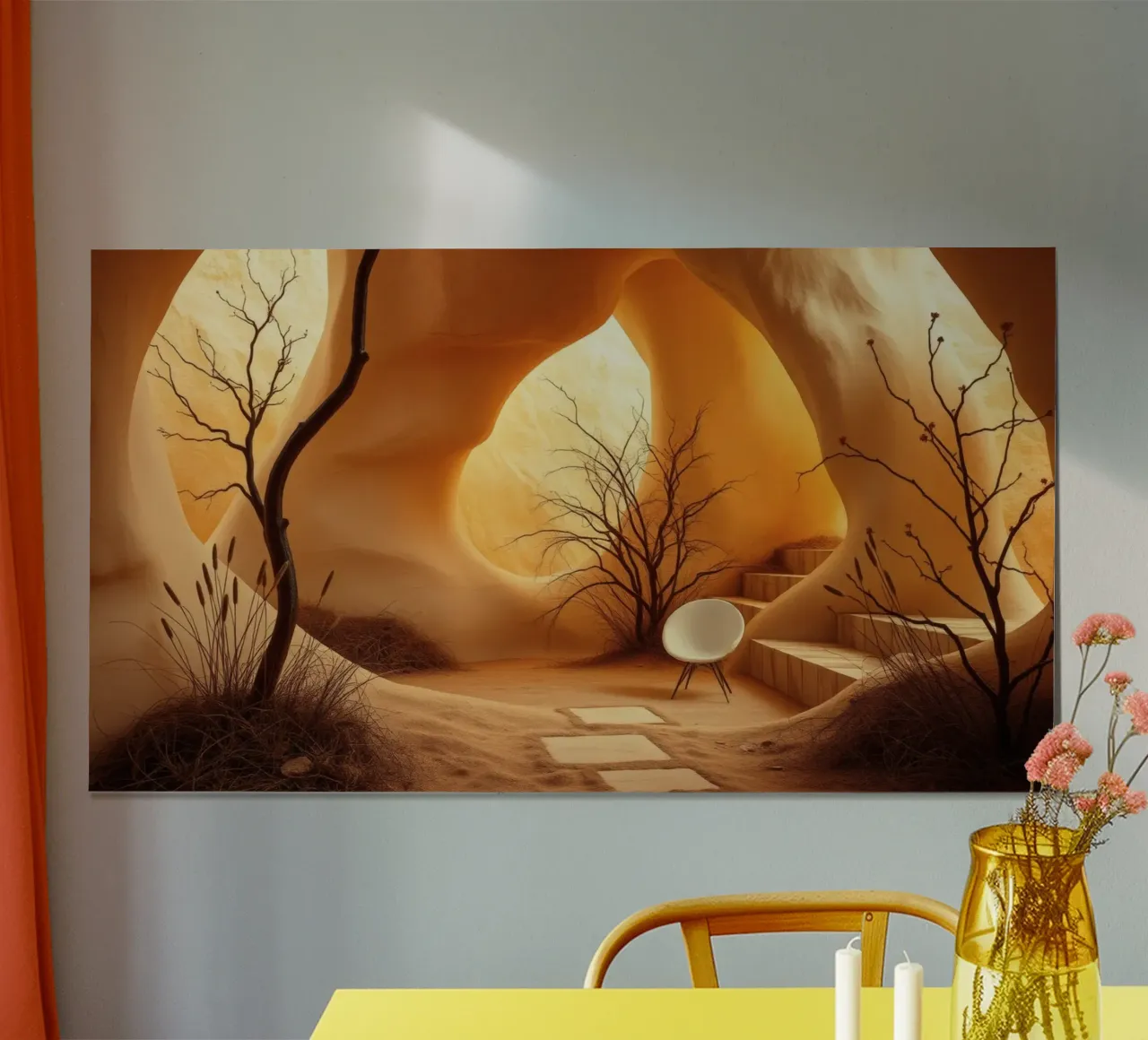 Interno di grotta naturale unico nel suo genere poster con telaio in plastica da DesignDoodle