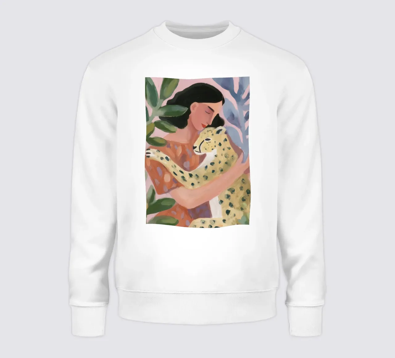 Estampado boho de guepardo, estampado botánico sudadera de Boheme