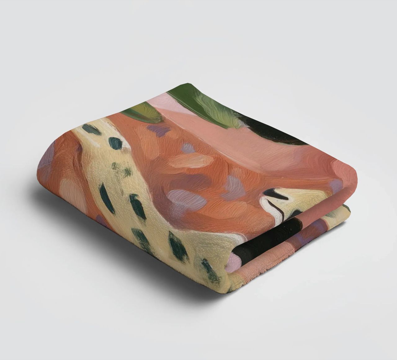 Boho Cheetah Print, Botanical Print towel by Boheme