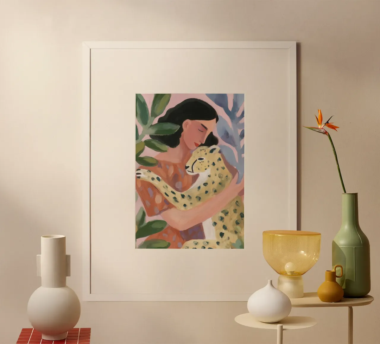 Boho Cheetah Print, Botanical Print hahnemühle by Boheme