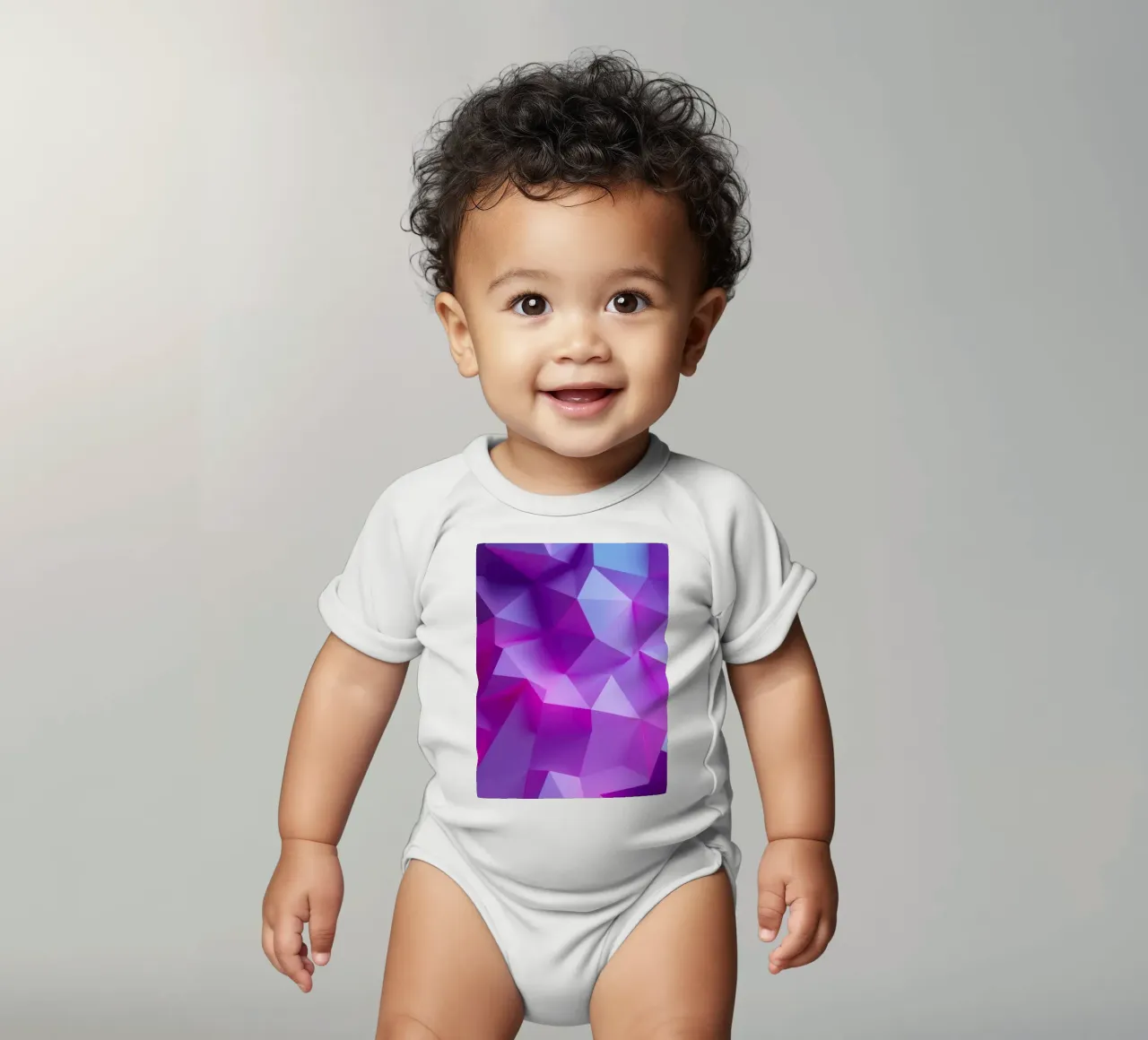 abstract background featuring multiple shades and gradient short-sleeve baby romper by DesignDoodle