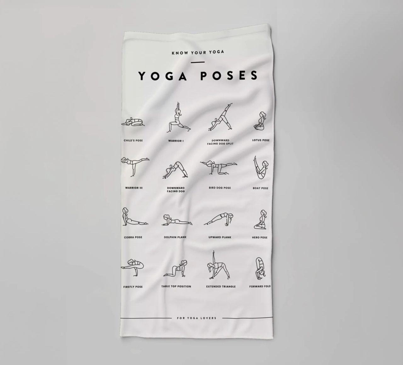 Yoga Chart 2 asciugamano da bagno da daylight design studio