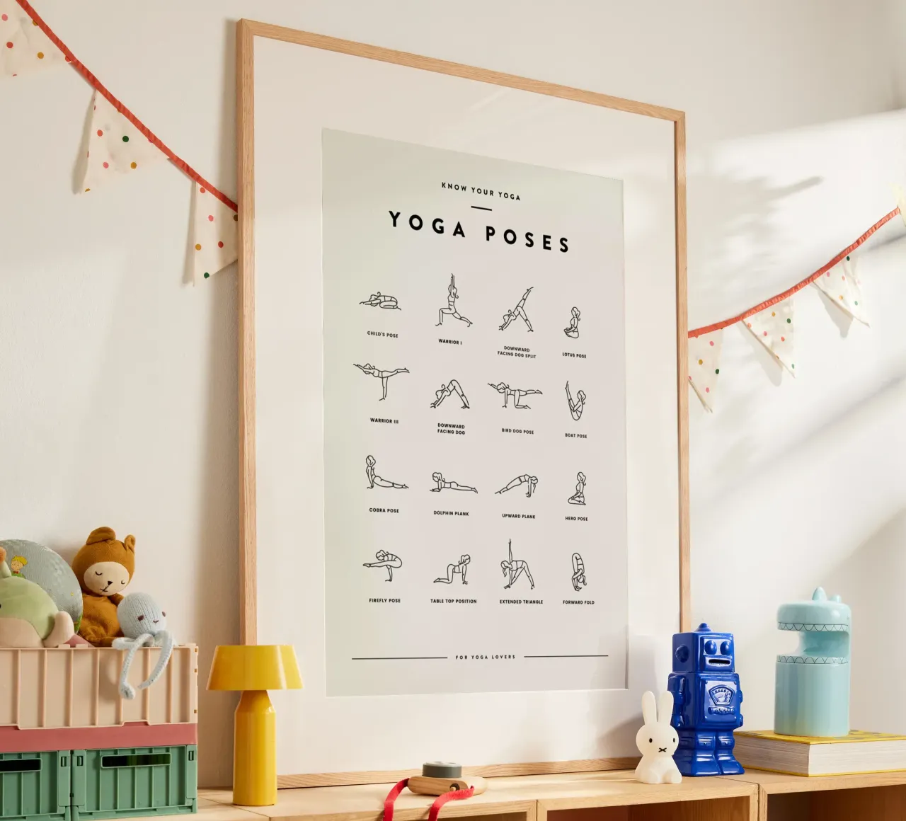 Yoga Chart 2 poster con telaio in plastica da daylight design studio