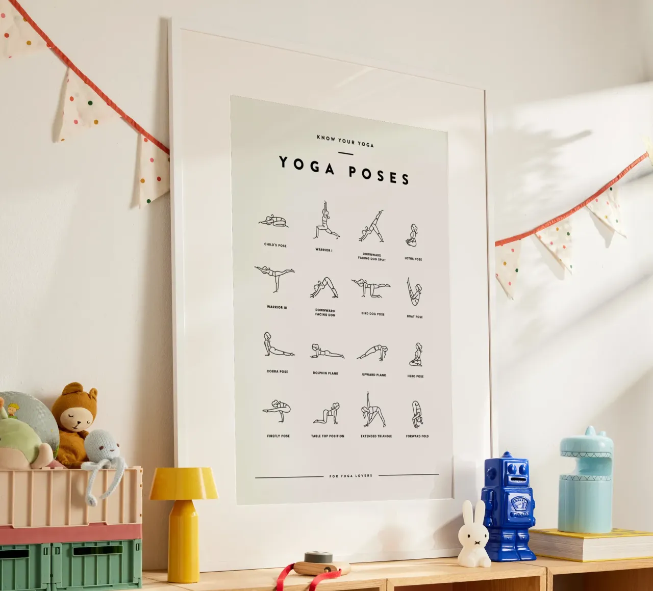 Yoga Chart 2 poster con telaio in plastica da daylight design studio