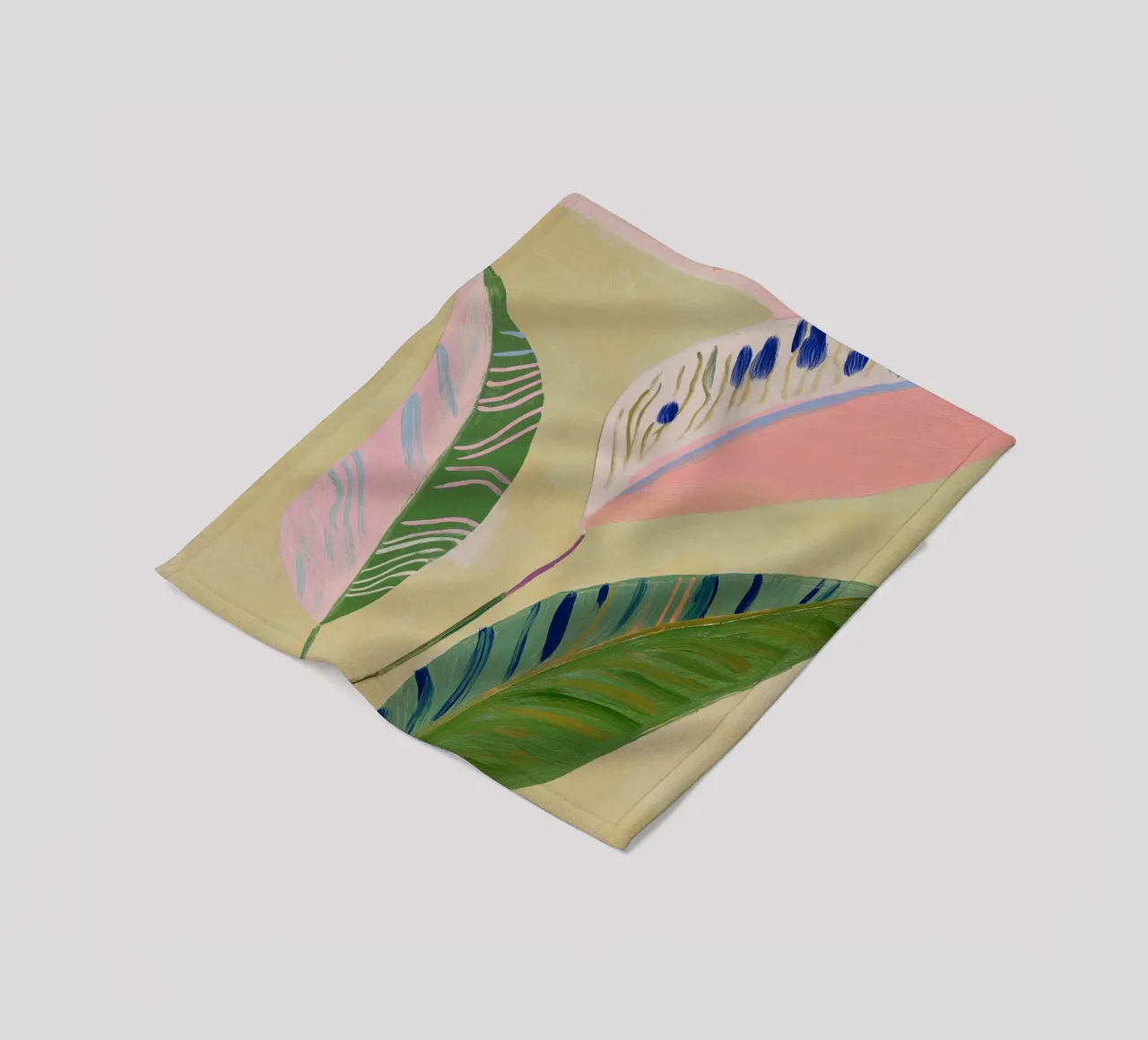 Botanische print, Palmprint fleecedeken van Boheme