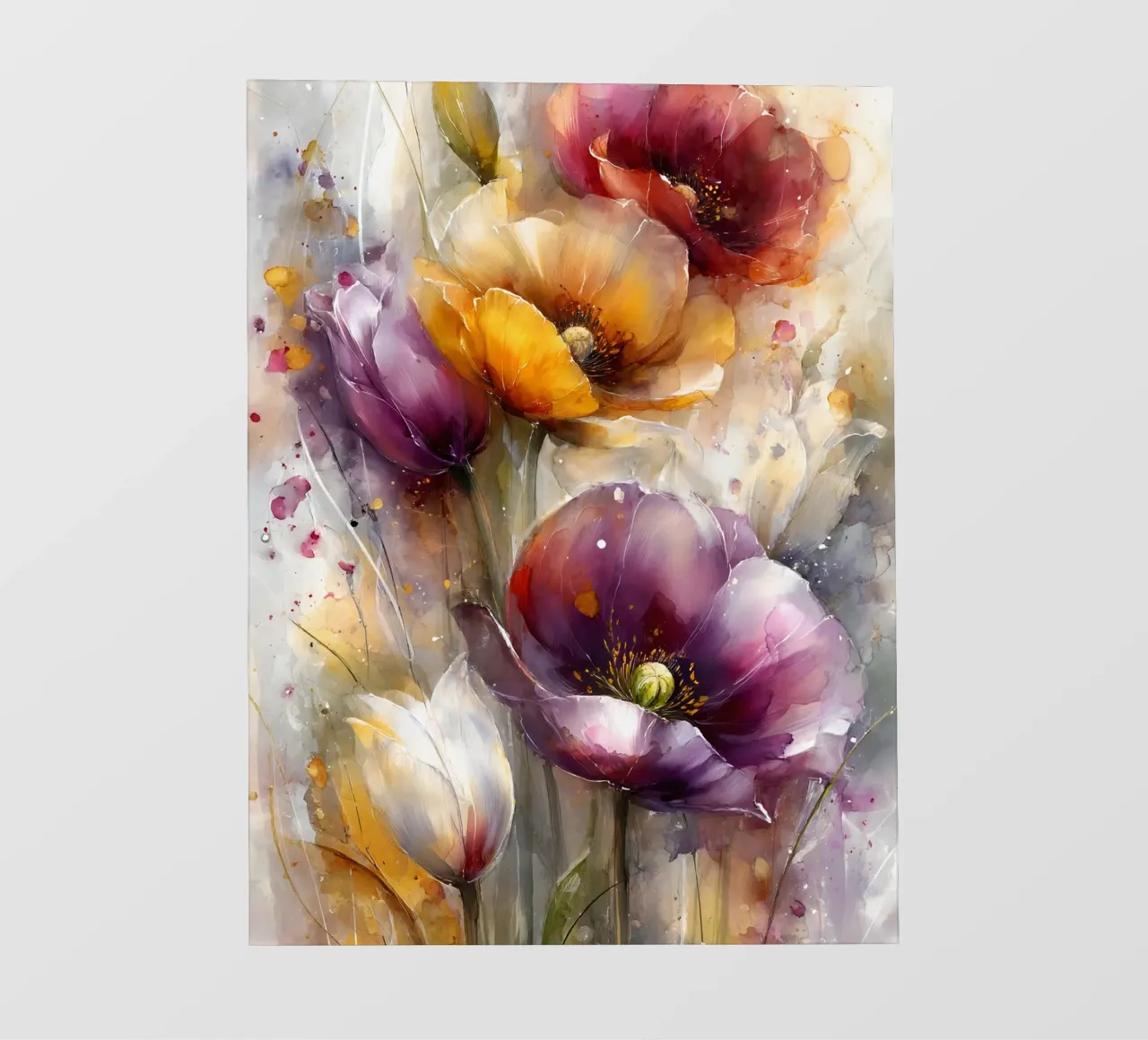 Wildflowers Poppy Abstract art B pellicola backlit da Mateo