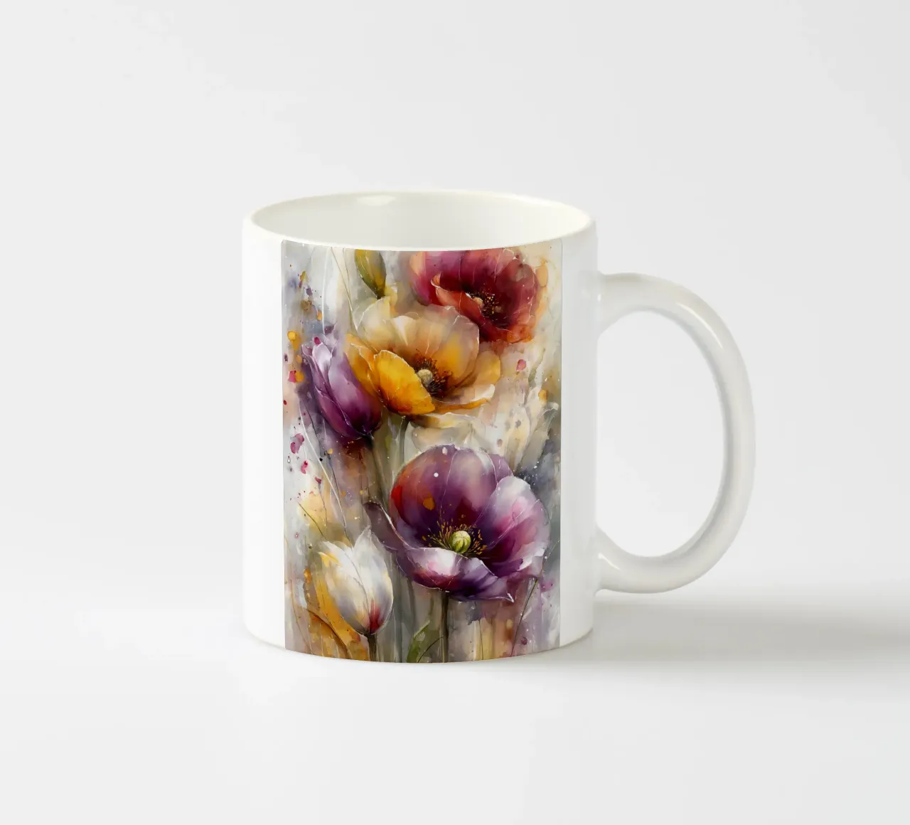 Wildflowers Poppy Abstract art B tazza in ceramica da Mateo