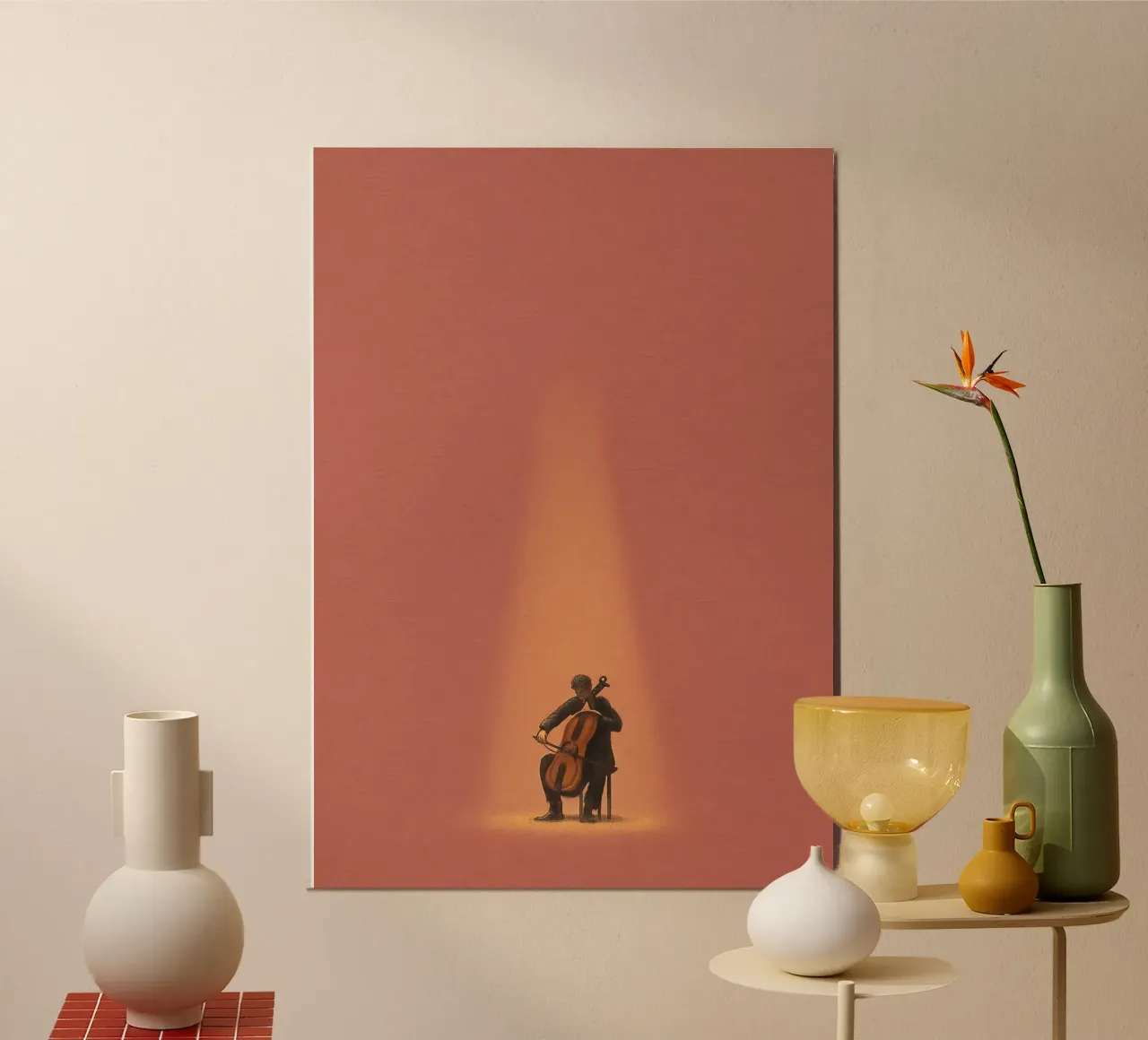 Cello in the Spotlight alluminio dibond da Mosaic Dialogue