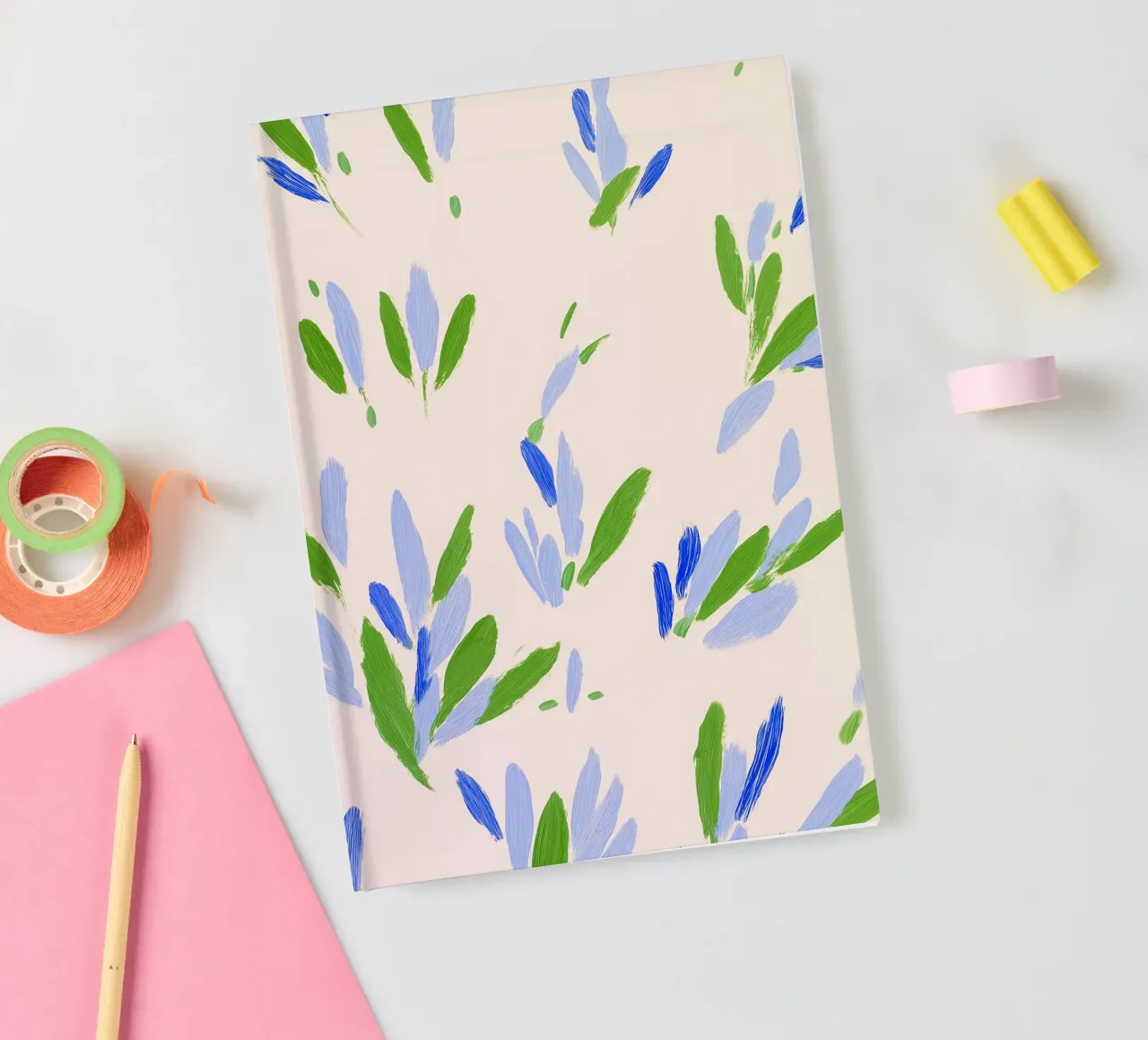Abstract Flower Print, Botanical Print, Floral Art notebook by Boheme