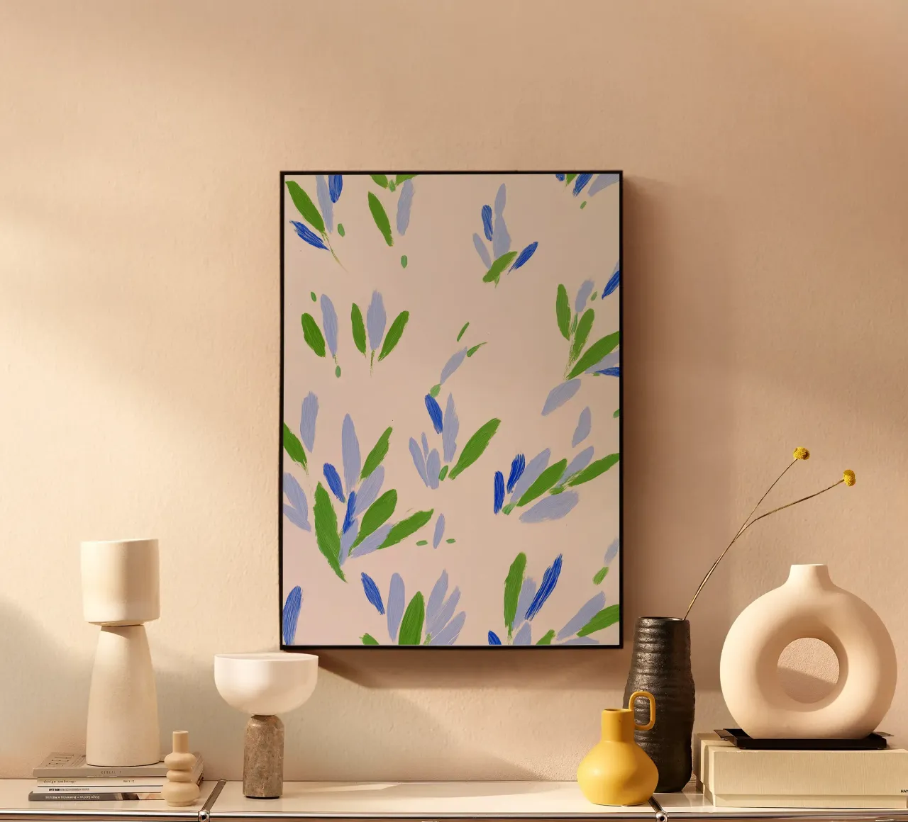Abstract Flower Print, Botanical Print, Floral Art alu-dibond by Boheme