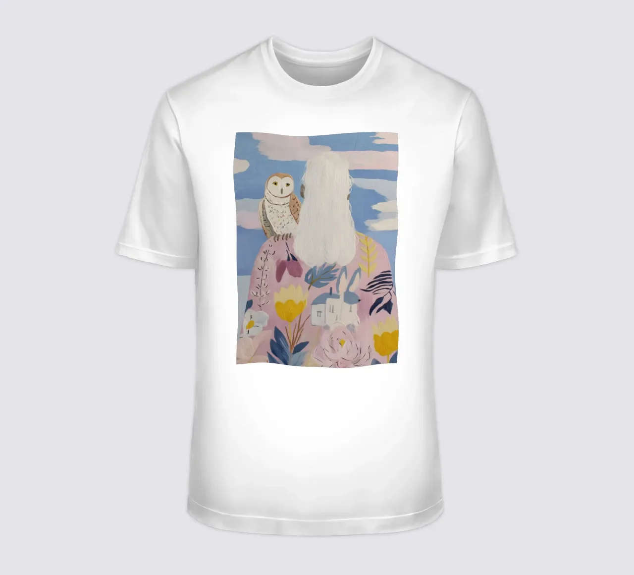 Boho Folk Print, Uil Print t-shirt van Boheme