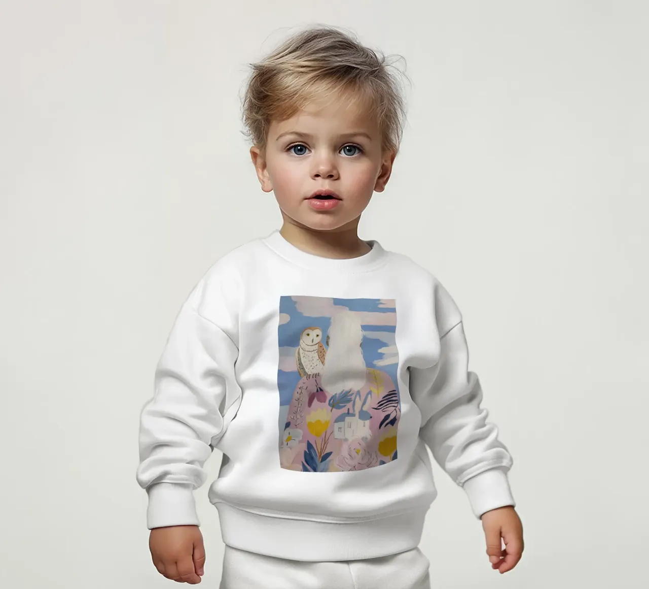 Boho Folk Print, Búho Print sudadera de bebé de Boheme