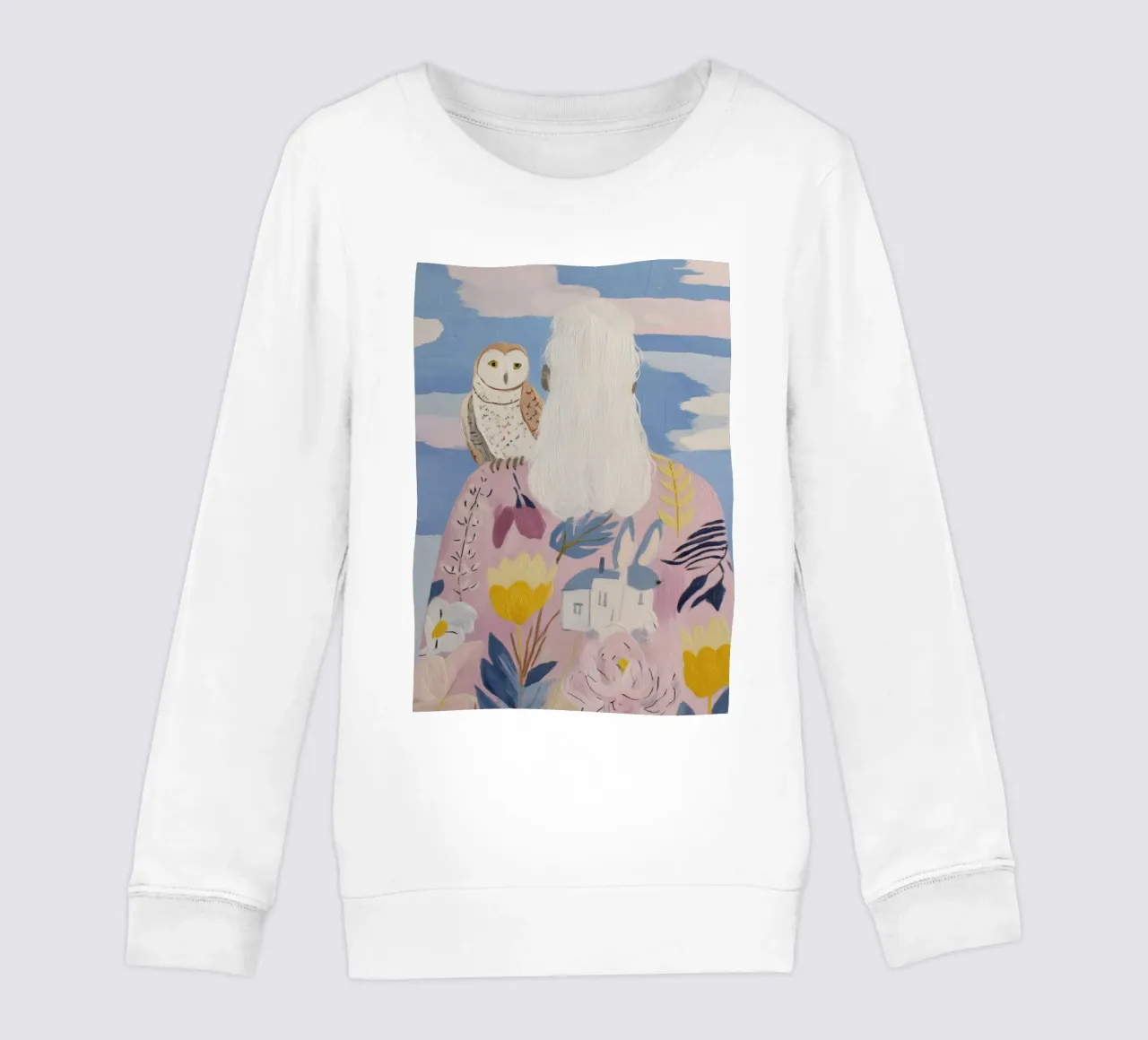Boho Folk Print, Owl Print kids sweatshirt by Boheme