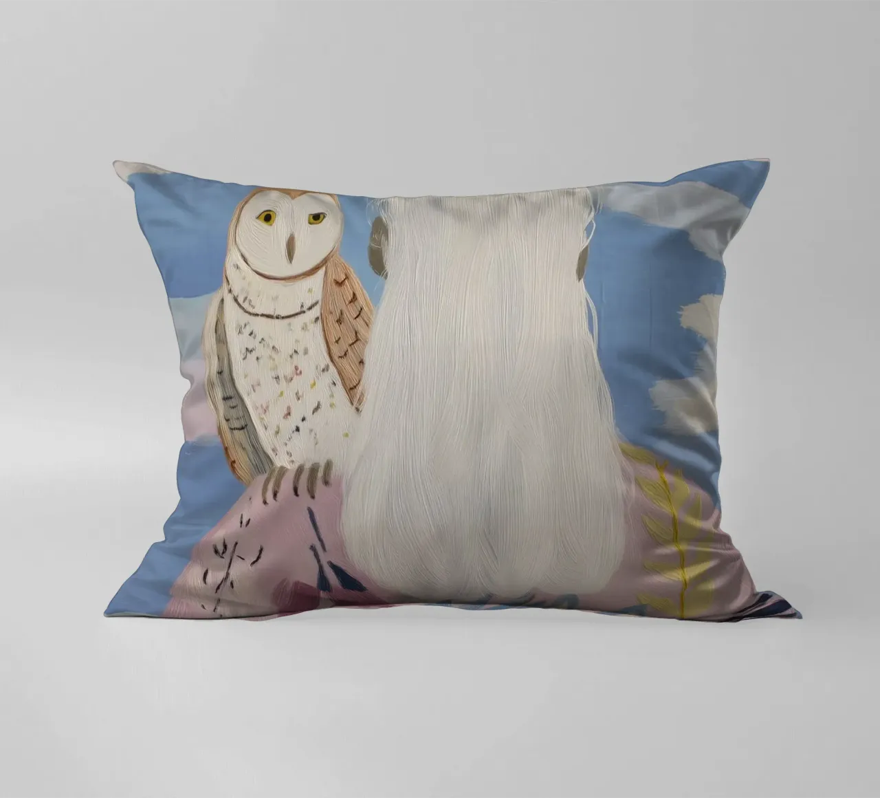 Boho Folk Print, Owl Print decorative cushion by Boheme