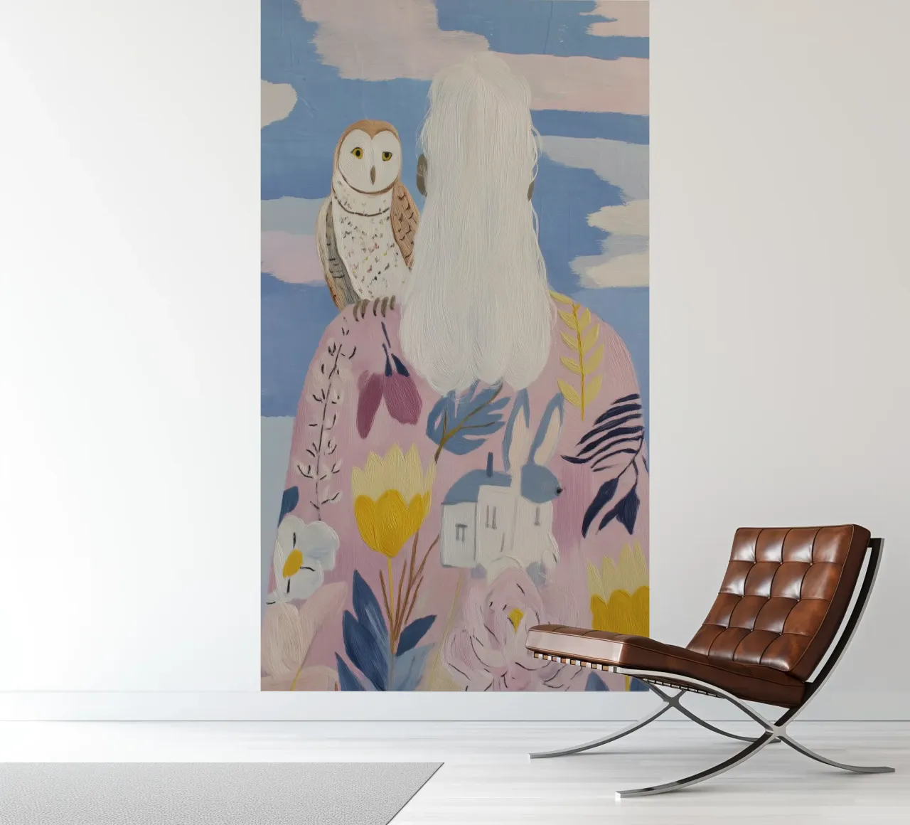 Boho Folk Print, Owl Print photo wallpaper by Boheme