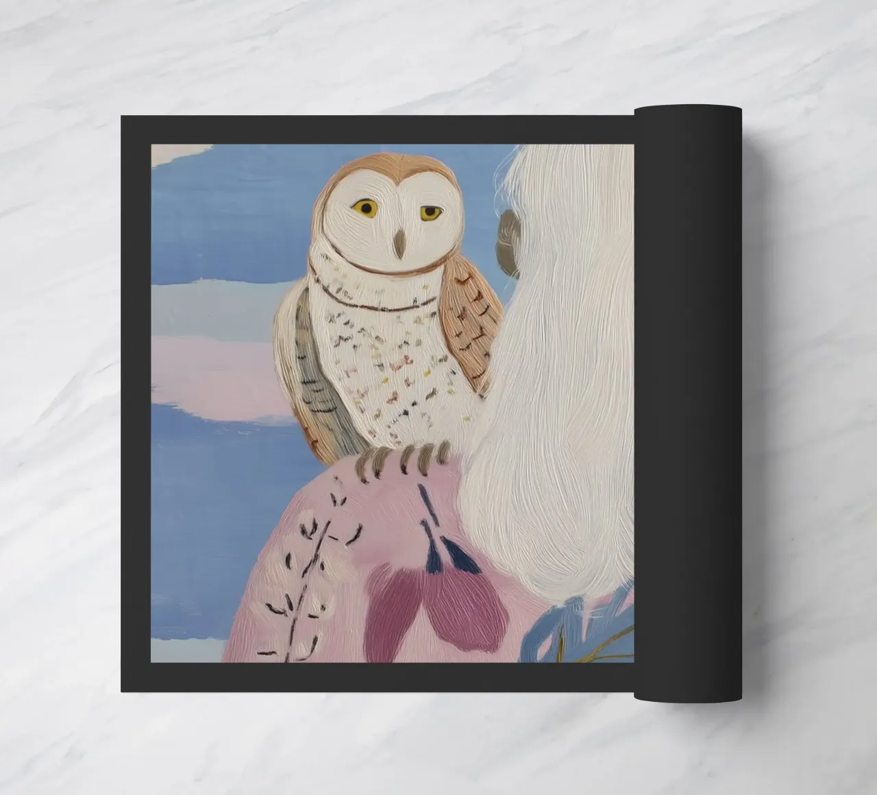 Boho Folk Print, Owl Print doormat by Boheme