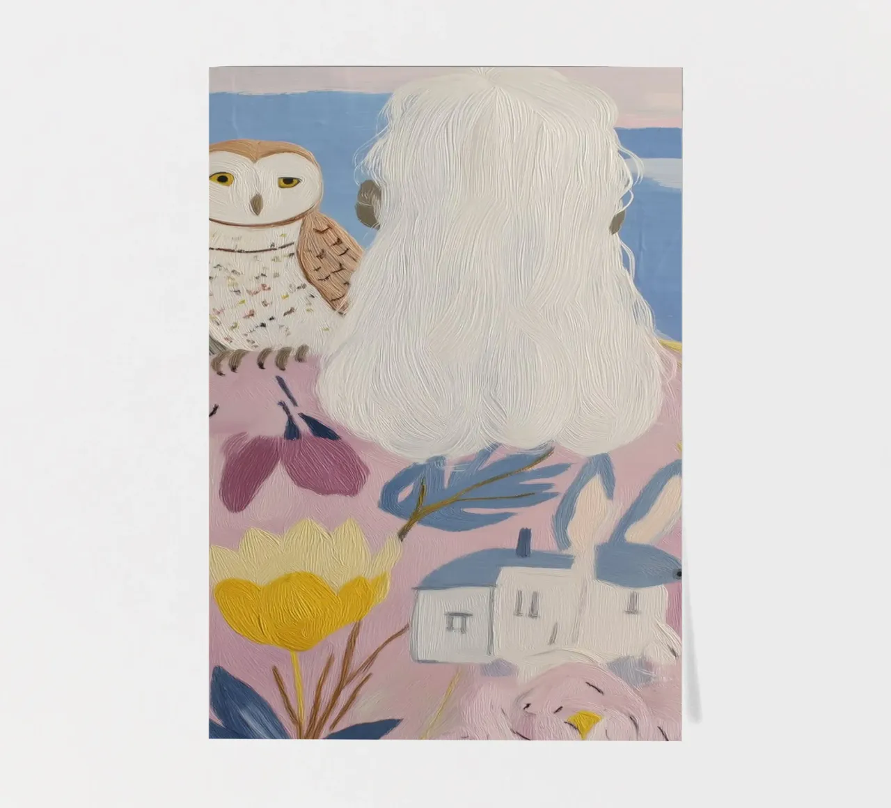 Boho Folk Print, Uil Print stickervel van Boheme