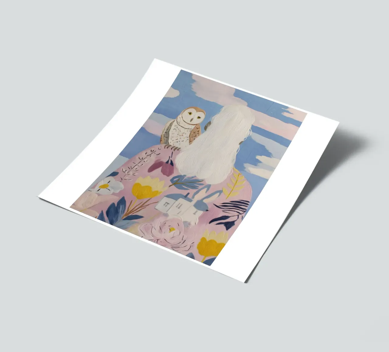 Boho Folk Print, Uil Print stickervel van Boheme