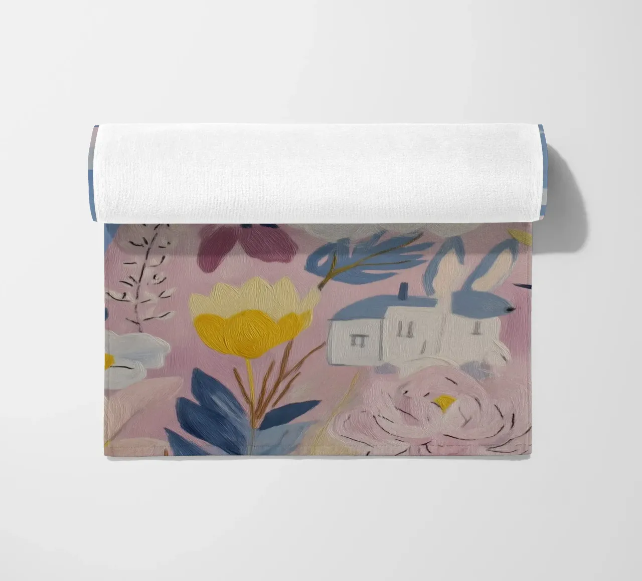 Boho Folk Print, Uil Print strandhanddoek van Boheme