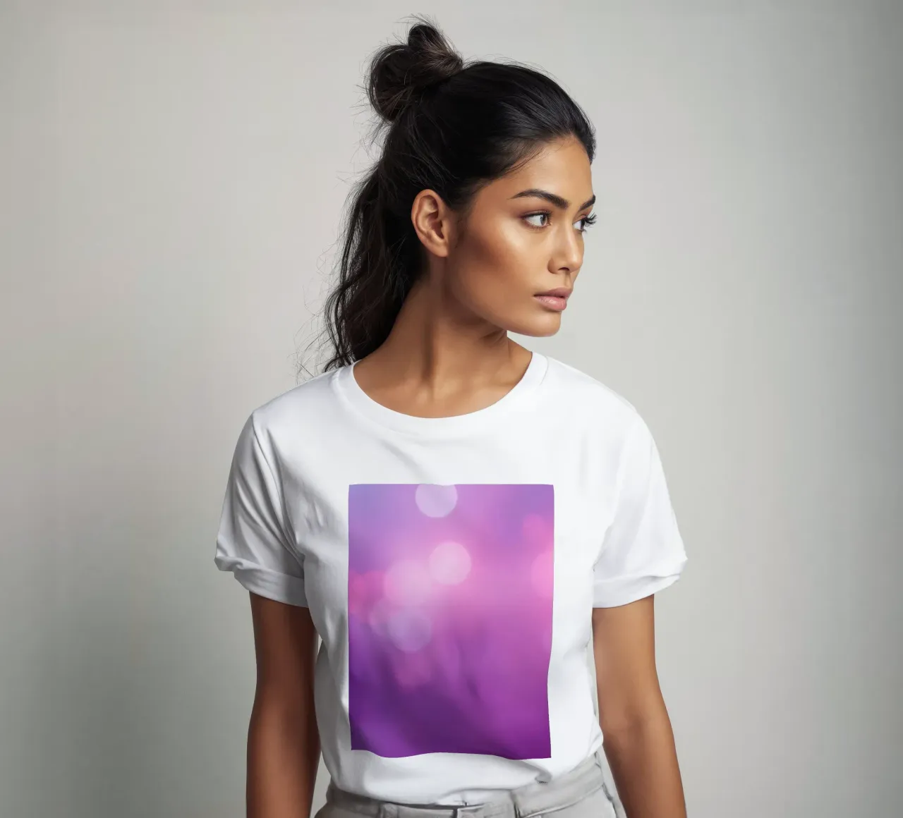 Gli effetti bokeh colorati creano un'atmosfera da sogno ad un livello di t-shirt da DesignDoodle