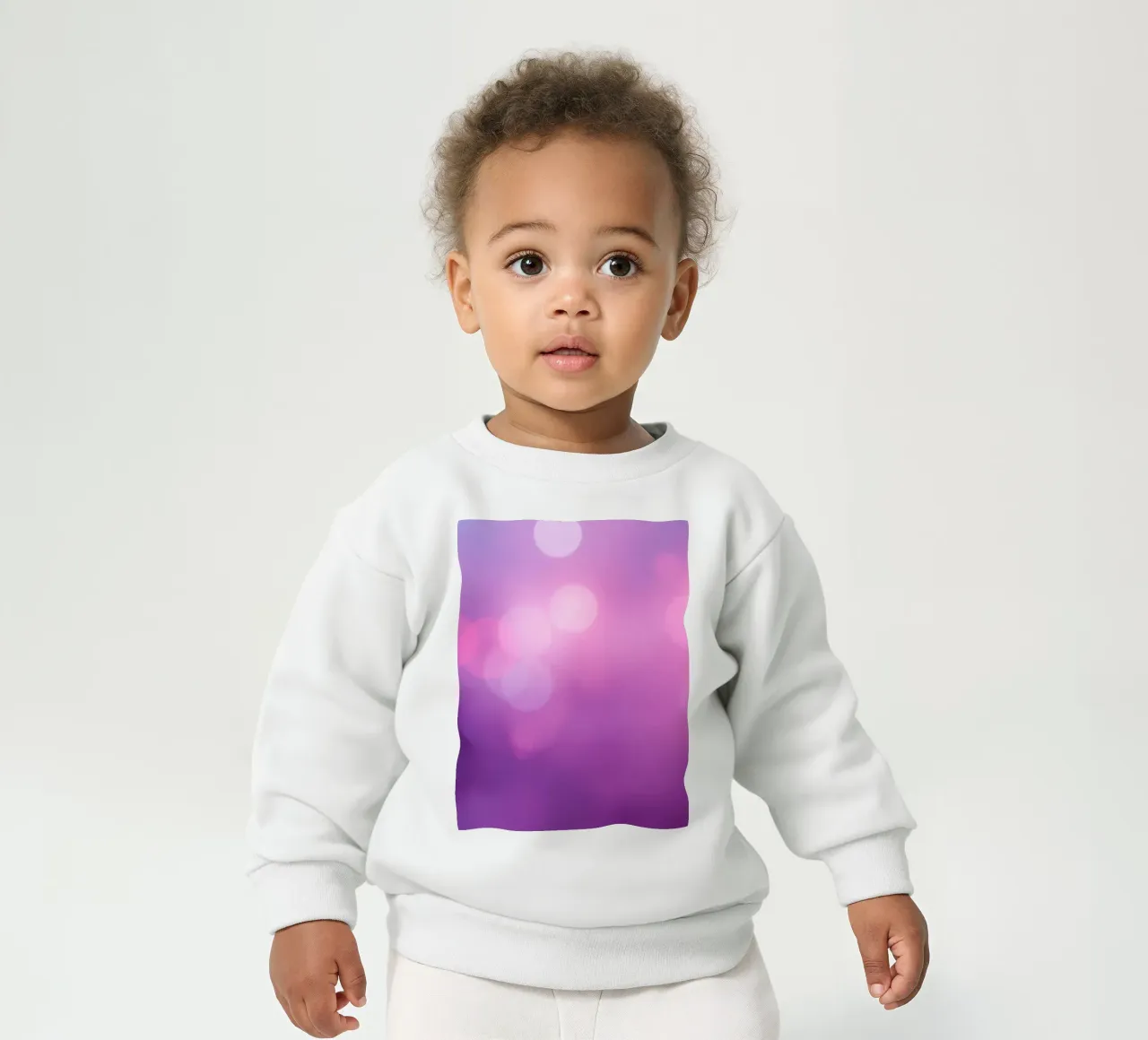 Gli effetti bokeh colorati creano un'atmosfera da sogno ad un livello di felpa neonato da DesignDoodle