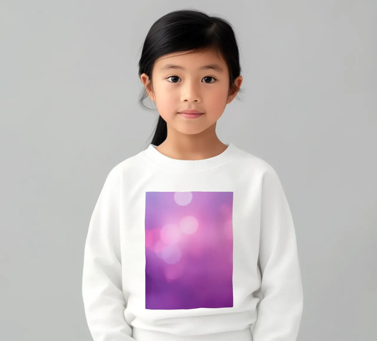 Colorful bokeh effects create a dreamy atmosphere at an even kids sweatshirt by DesignDoodle