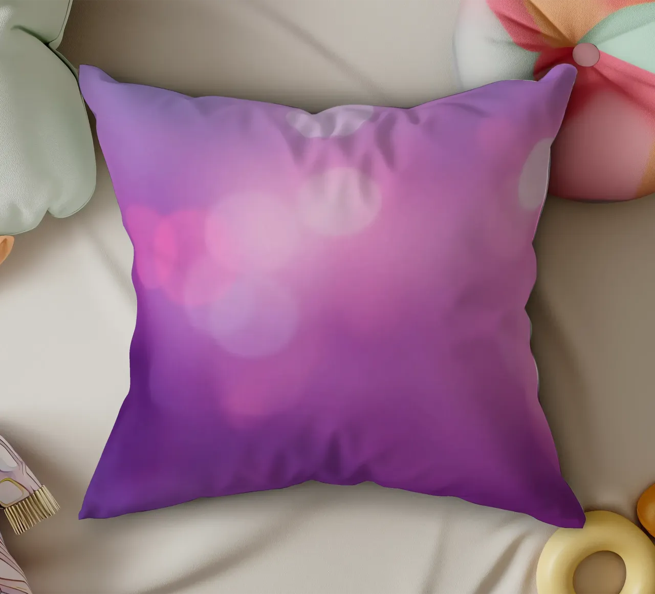 Gli effetti bokeh colorati creano un'atmosfera da sogno ad un livello di cuscino da DesignDoodle