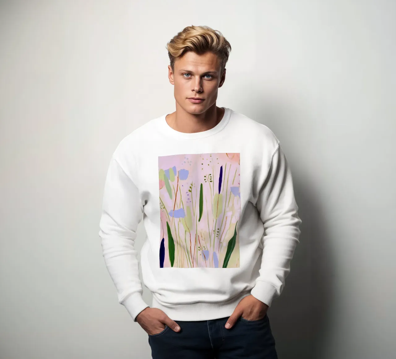 Impresión botánica de flores, póster abstracto de flores sudadera de Boheme