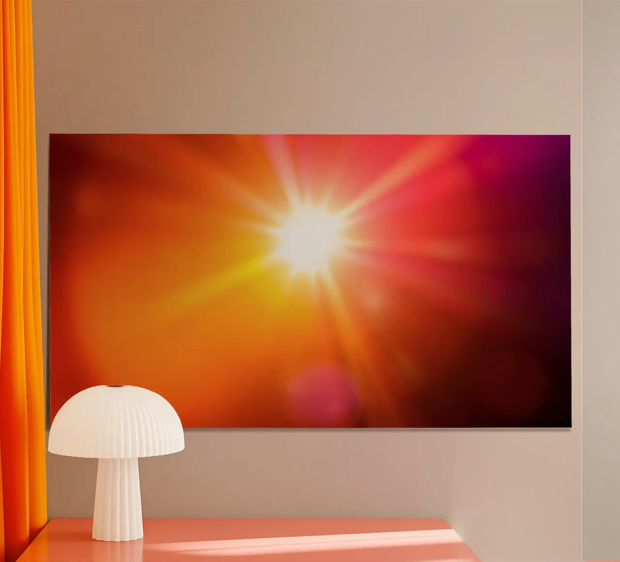 La luce del sole irradia calore durante un pomeriggio di tranquillità poster con telaio in legno da DesignDoodle