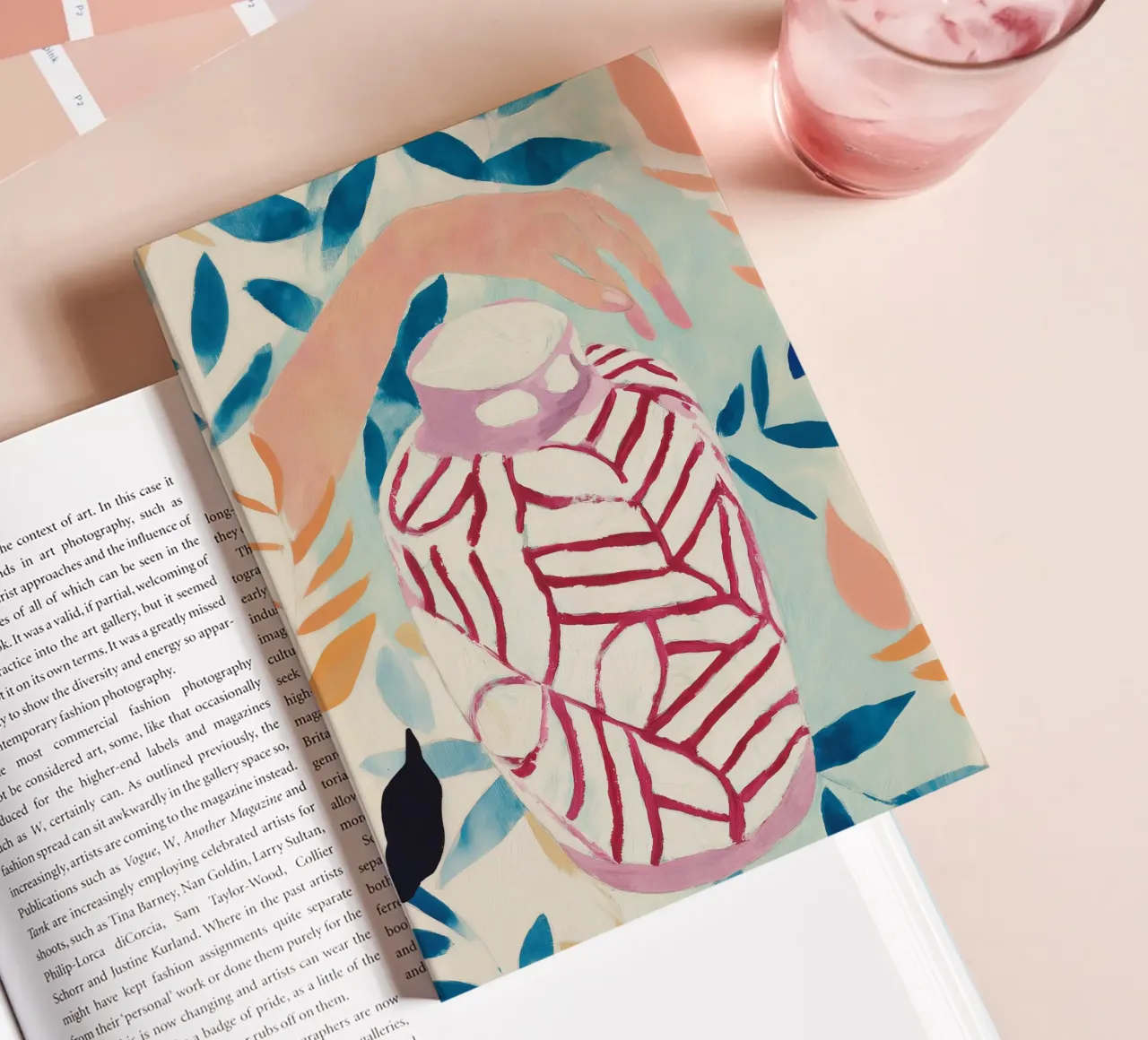 Abstract flower vase print notebook by Boheme