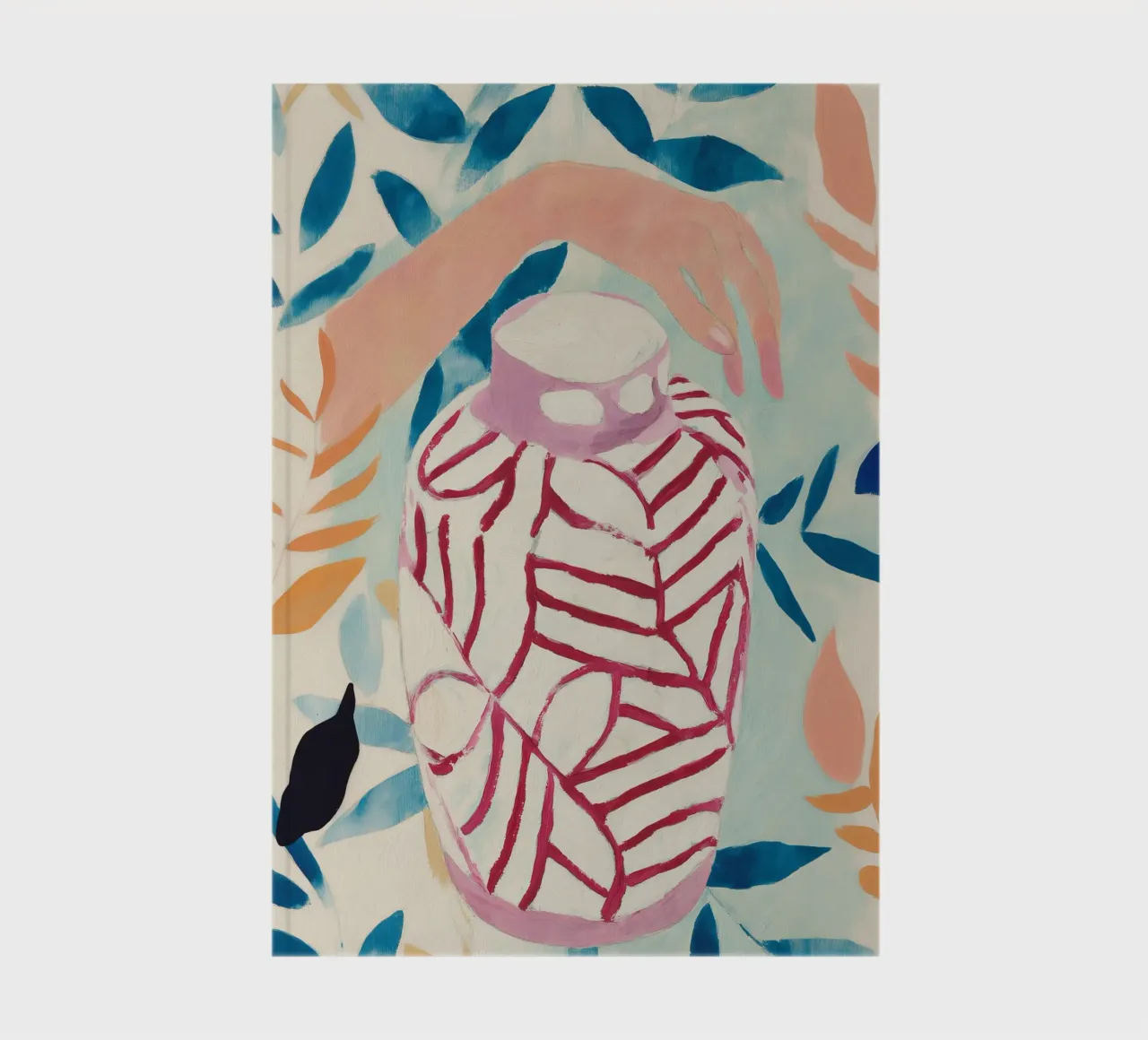 Abstract flower vase print notebook by Boheme