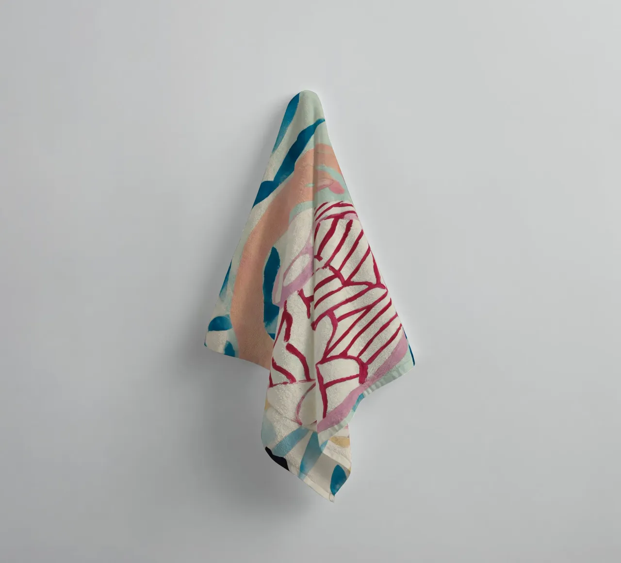 Abstracte bloemenvaas print badhanddoek van Boheme