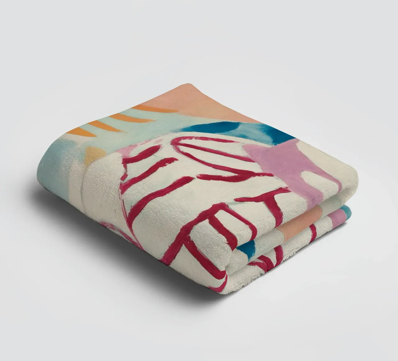 Abstracte bloemenvaas print badhanddoek van Boheme