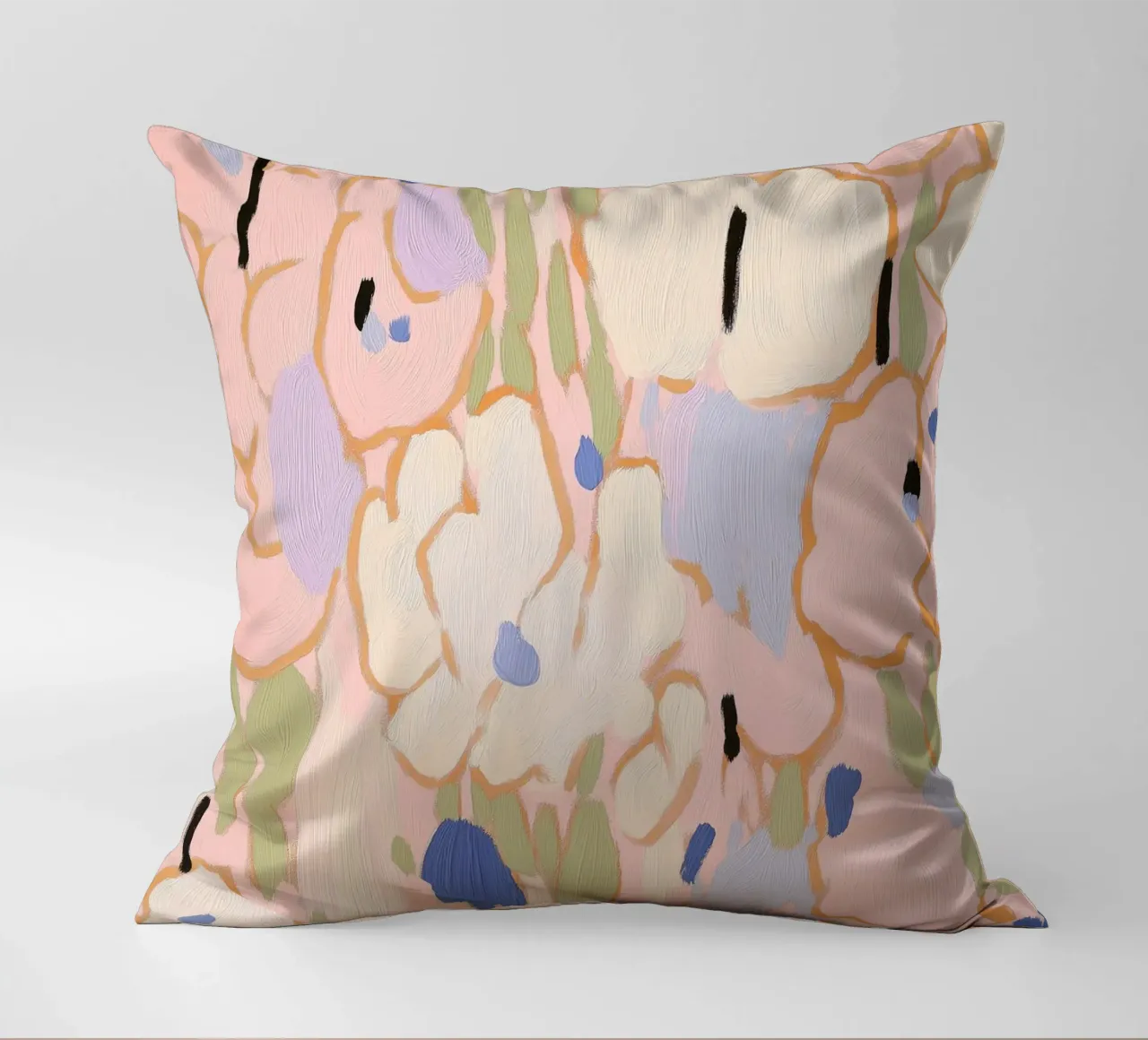 Imprimé floral, floral abstrait pastel coussin de Boheme