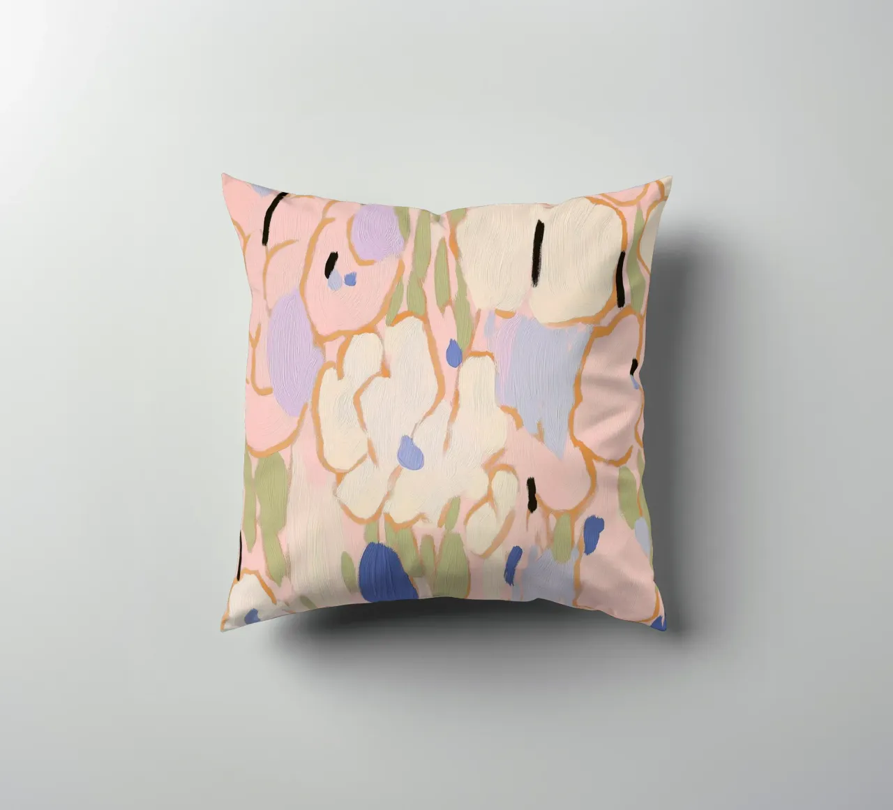 Imprimé floral, floral abstrait pastel coussin de Boheme