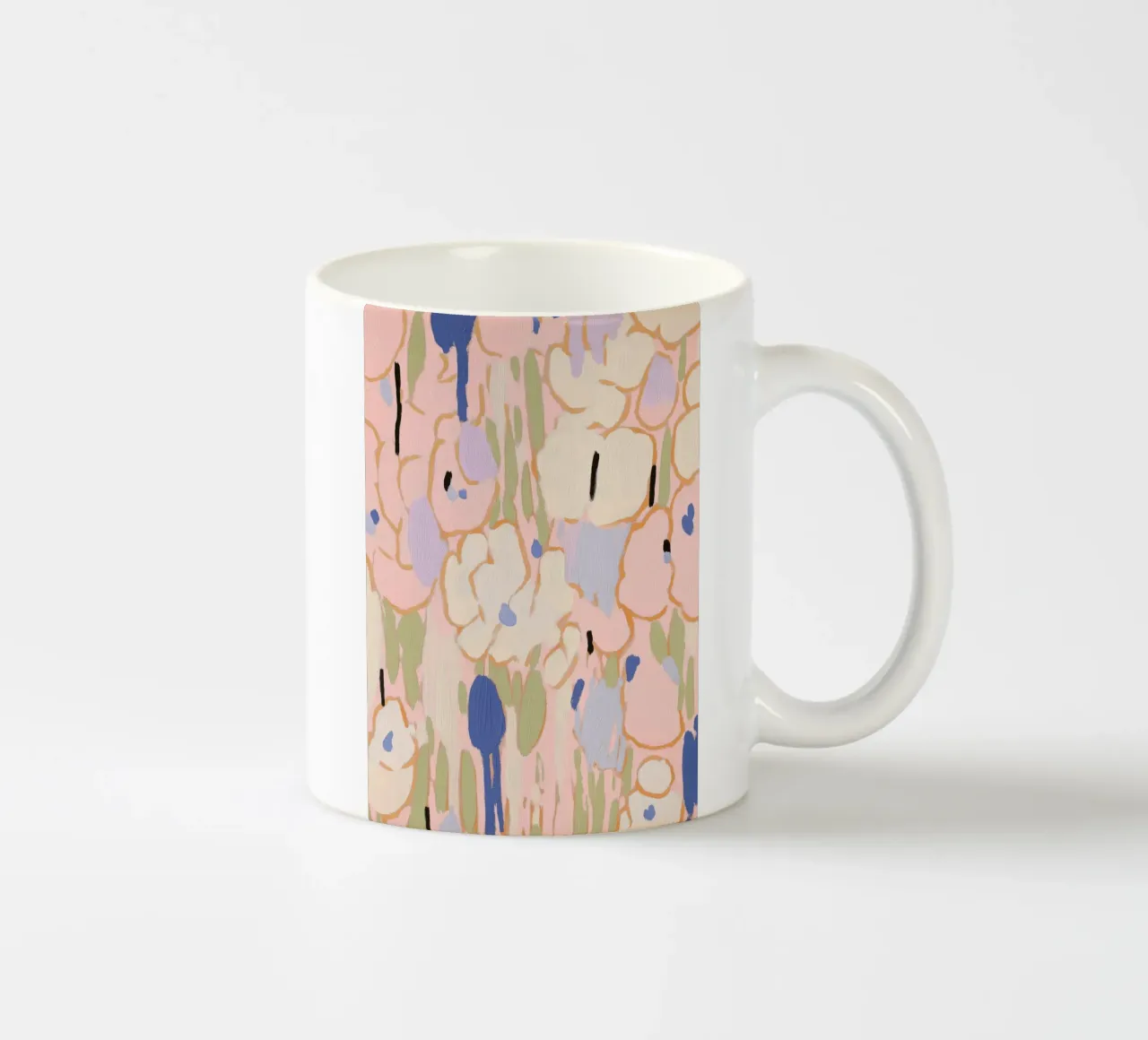 Bloemenprint, Pastel Abstract Bloemen keramische mok van Boheme