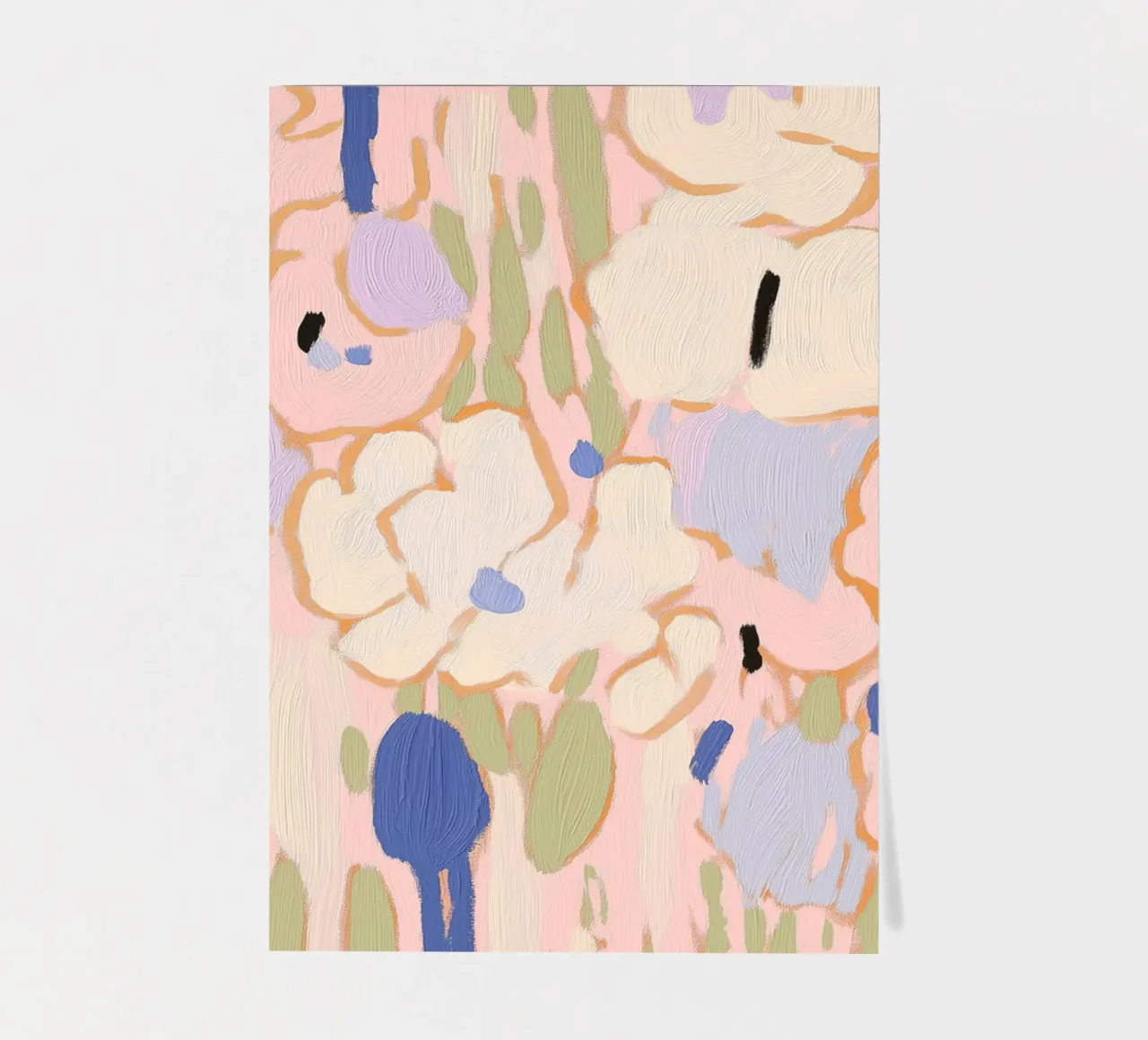 Flower Print, Pastel Abstract Floral sticker sheet by Boheme