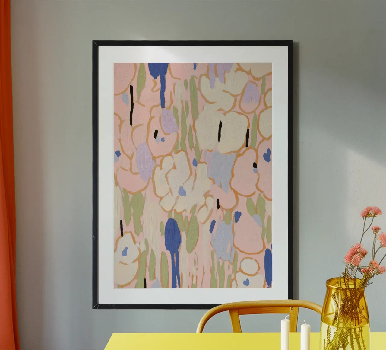 Imprimé floral, floral abstrait pastel poster de Boheme
