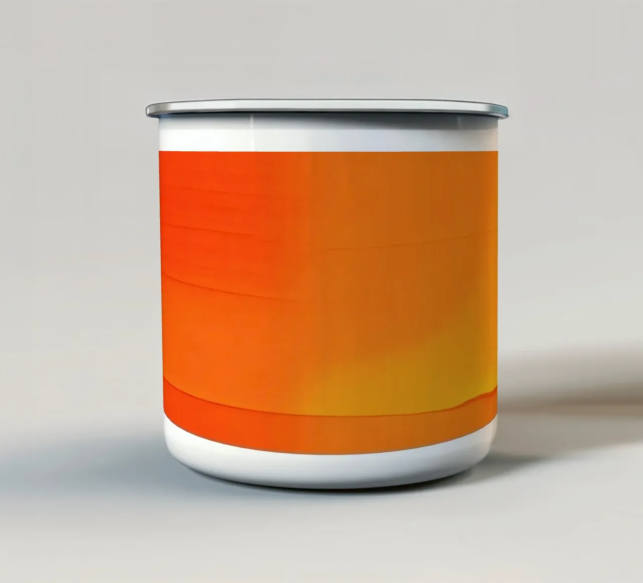 abstracte compositie met oranje en gele tinten emaille mok van DesignDoodle