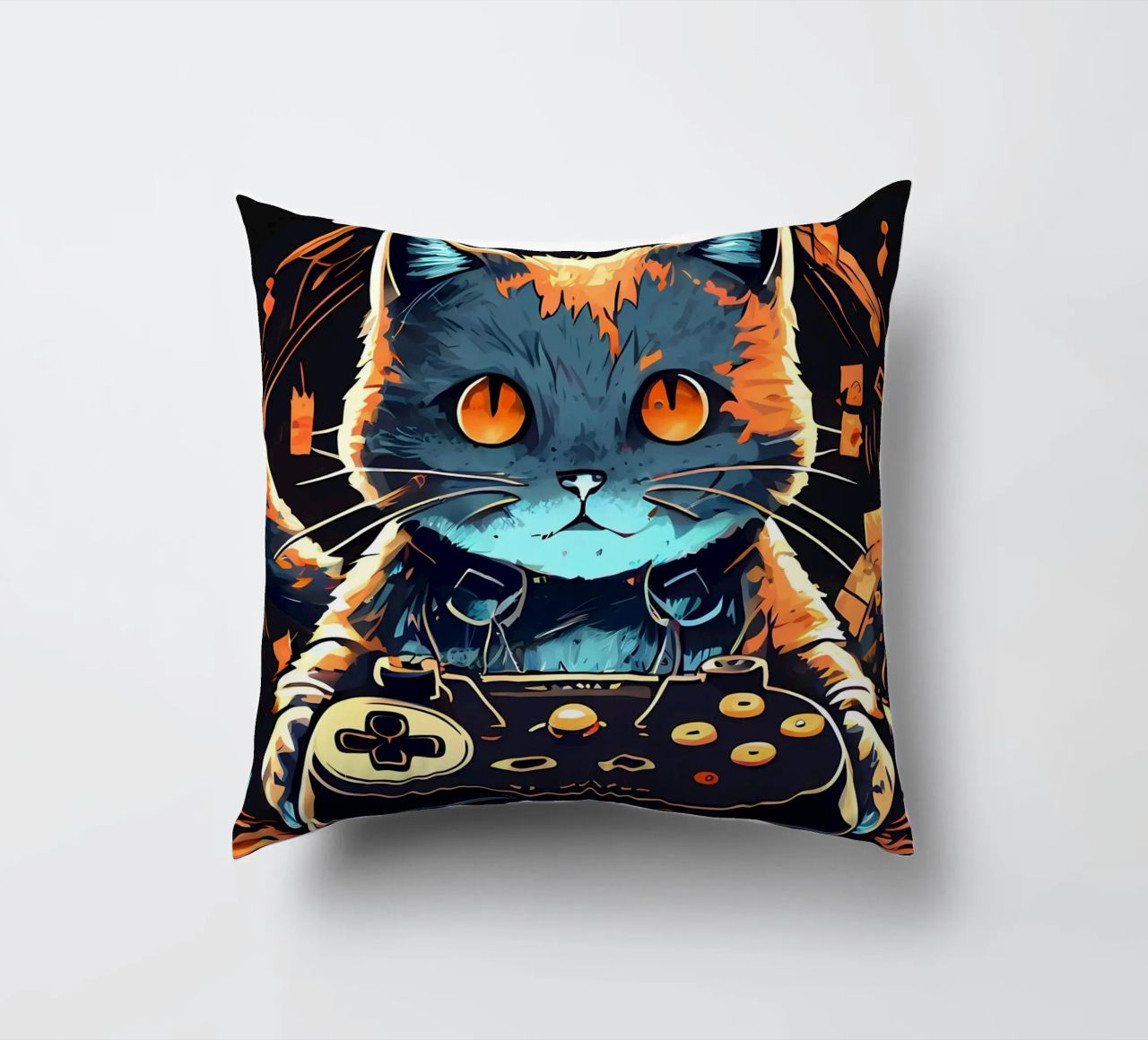 gatto controller per videogiochi auricolare testo di gioco cuscino da William D Ogden