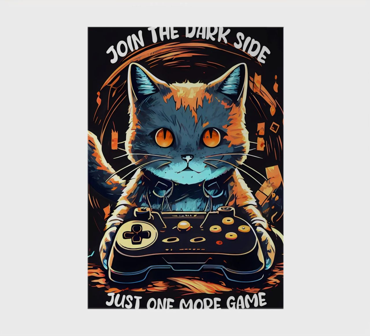 cat video game controller headset gaming text notebook by William D Ogden
