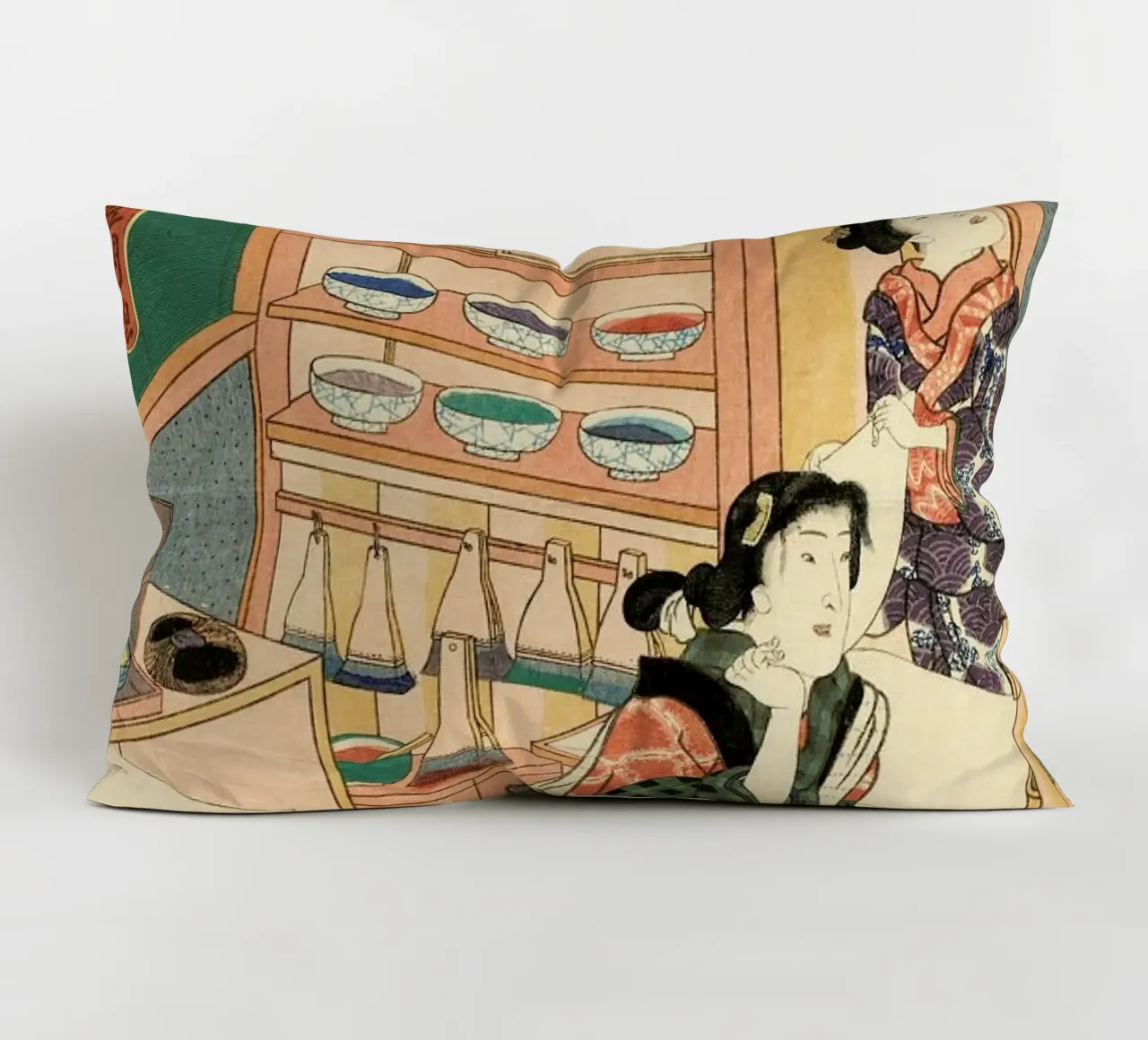 Kunisada - The Class of the Craftsmen cuscino da ARTOTHEK