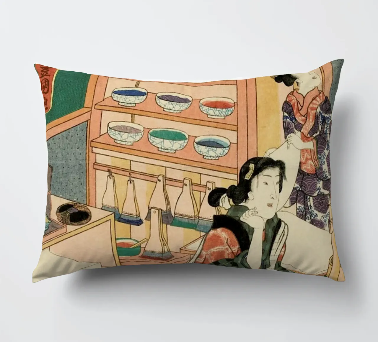 Kunisada - The Class of the Craftsmen cuscino da ARTOTHEK