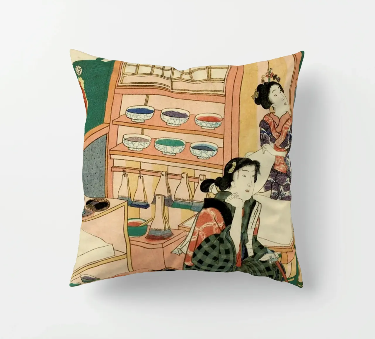 Kunisada - The Class of the Craftsmen cuscino da ARTOTHEK