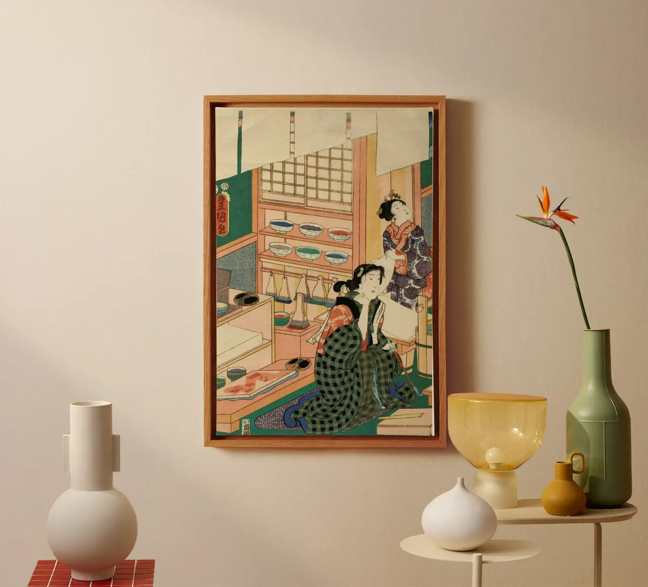 Kunisada - The Class of the Craftsmen tela con Cornice a cassetta da ARTOTHEK
