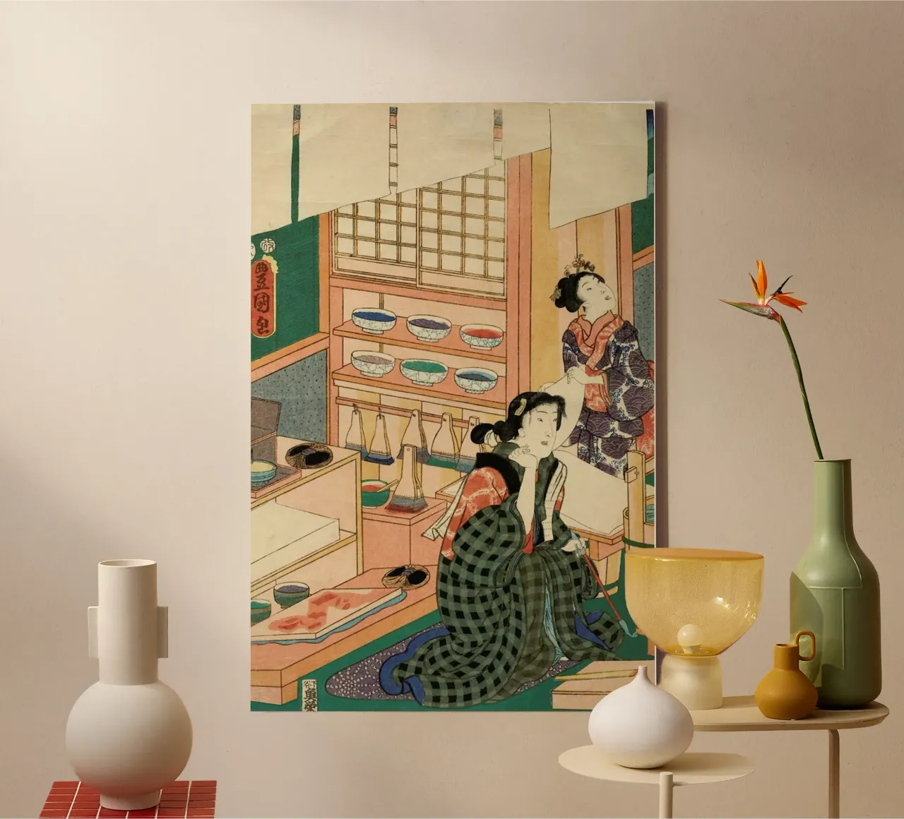 Kunisada - The Class of the Craftsmen tela con Cornice a cassetta da ARTOTHEK