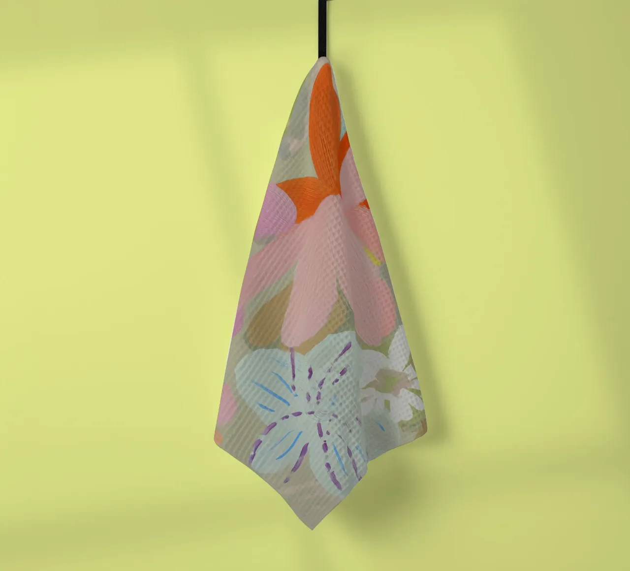 Abstracte Retro Bloemenprint theedoek van Boheme