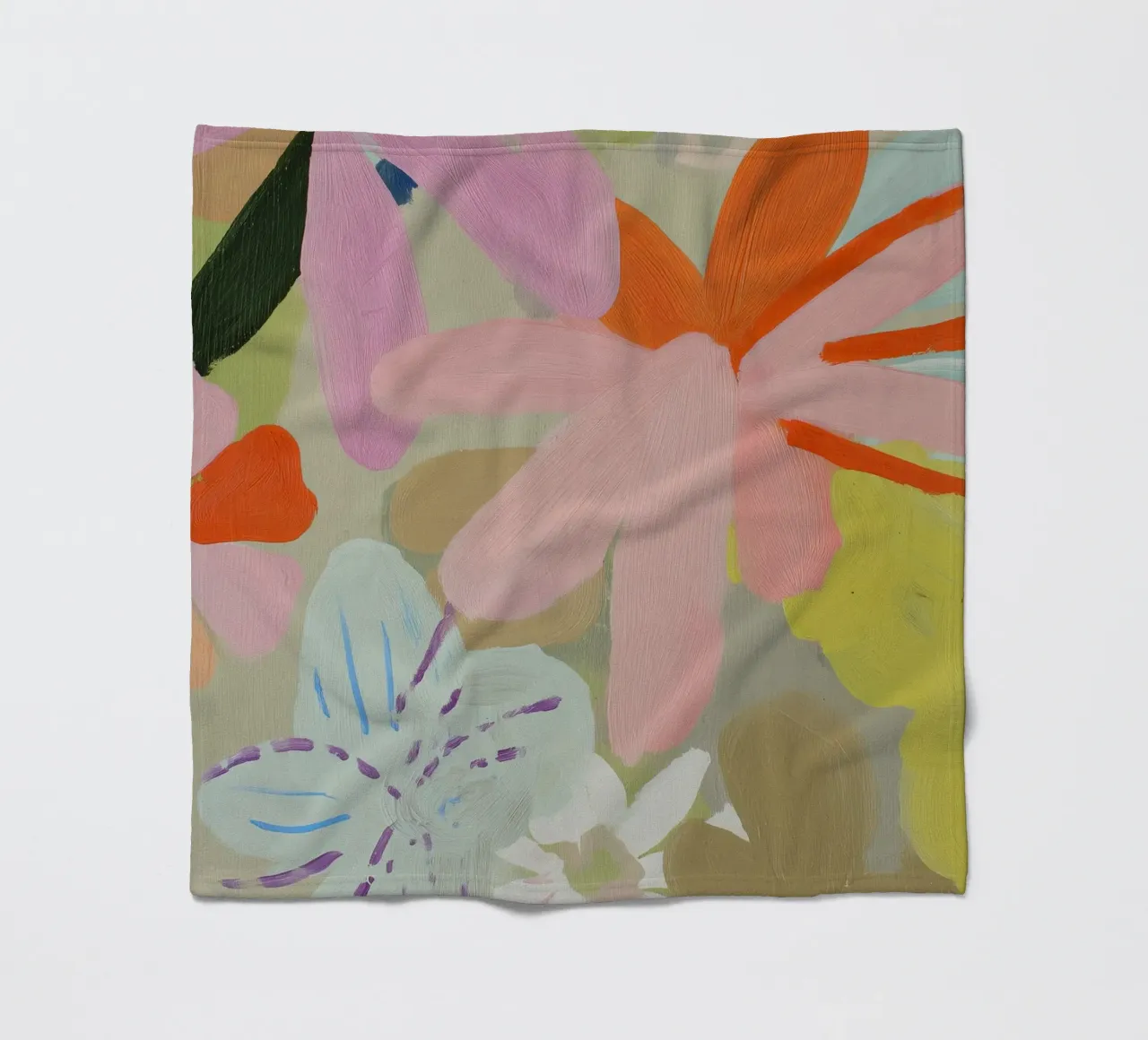 Abstracte Retro Bloemenprint fleecedeken van Boheme