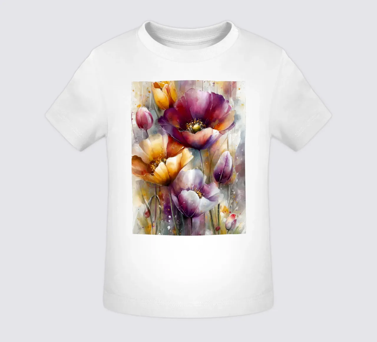 Wildflowers Poppy Abstract art C maglietta neonato da Mateo