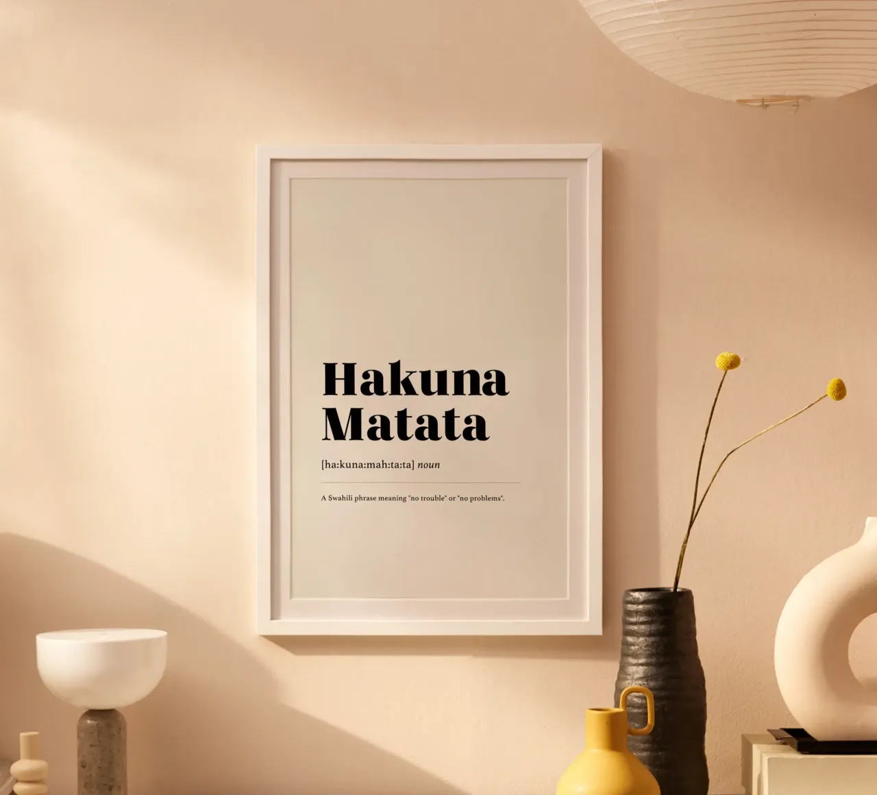 Hakuna Matata 2 poster con telaio in alluminio da daylight design studio
